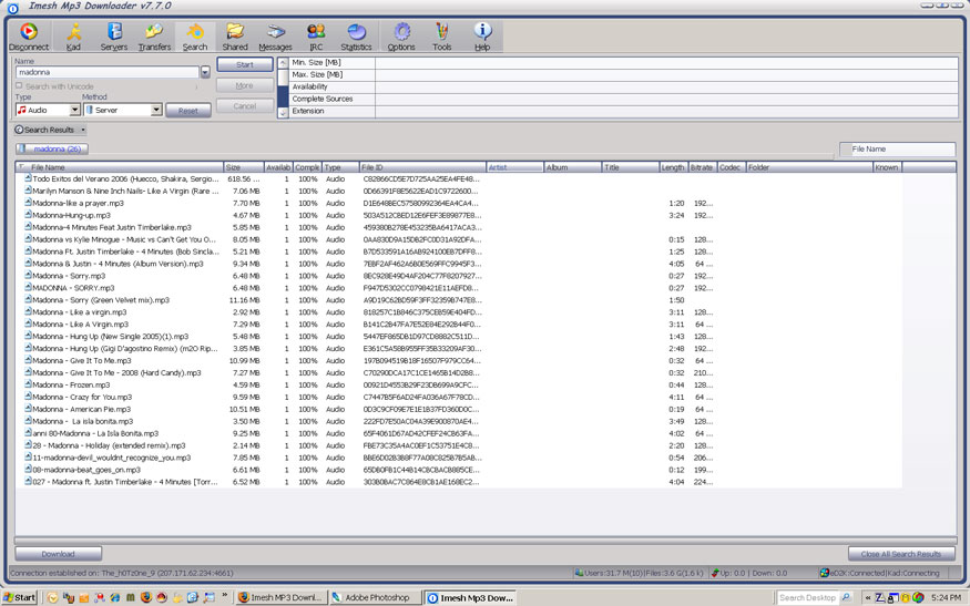 Imesh MP3 Downloader screen shot